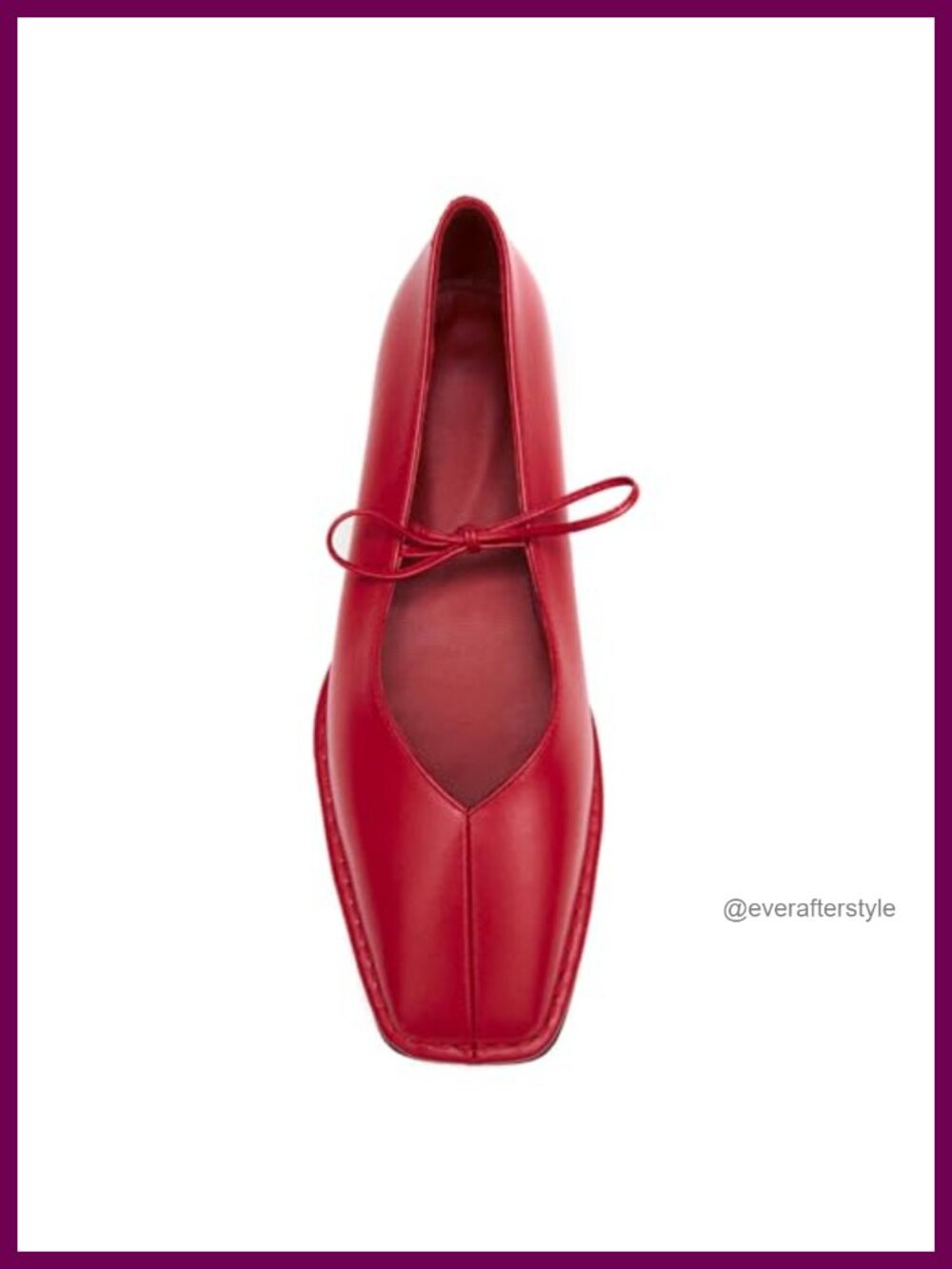 Faux Leather Lace Up Ballet Flats Square Toe Bow Comfortable